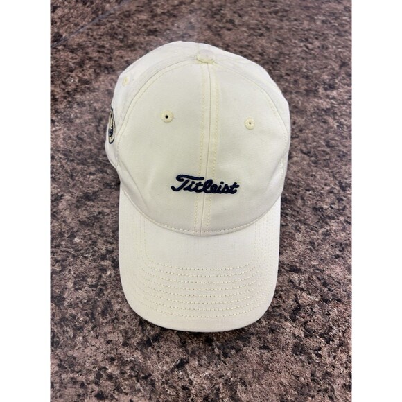 Titleist Yellow & Navy Cap Golf Clubs⛳️ Crest On Side Titleist Ribbon Inside Hat - Picture 3 of 14